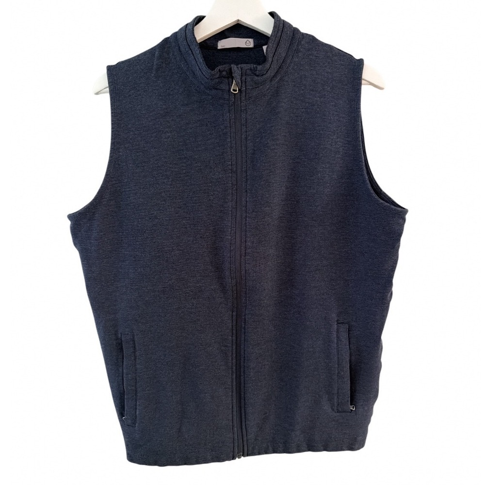 Tasc Performance Mens Full Zip Vest Charcoal Gray Bamboo Cotton Blend‎ Size M